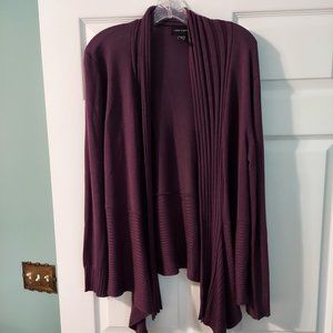 cable & gauge cardigan sweater - plum - XL